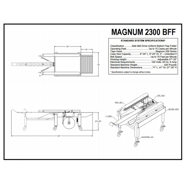 magnum-2300-BFF-spec