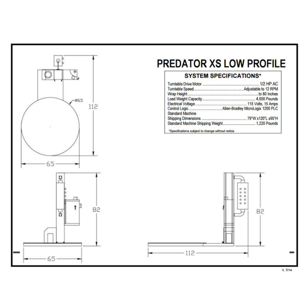 Predator XS Low Profile Specs